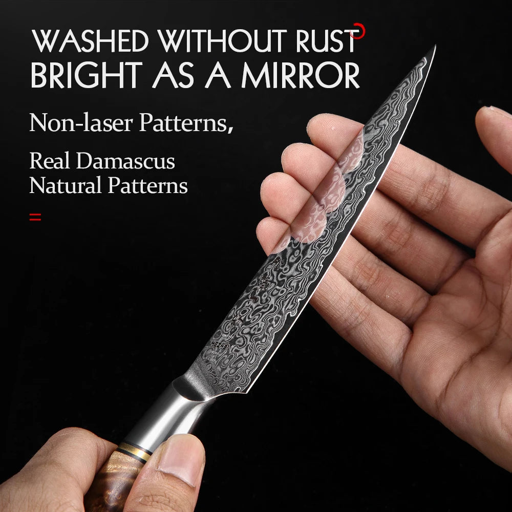 HEZHEN 5" Utility Knife – 67-Layer Damascus Super Steel