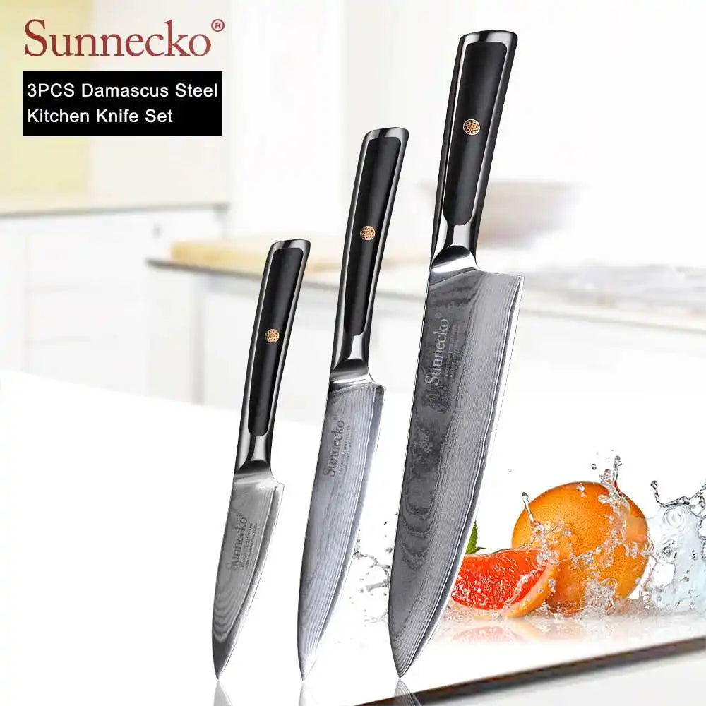 SUNNECKO Damascus Knife Set
