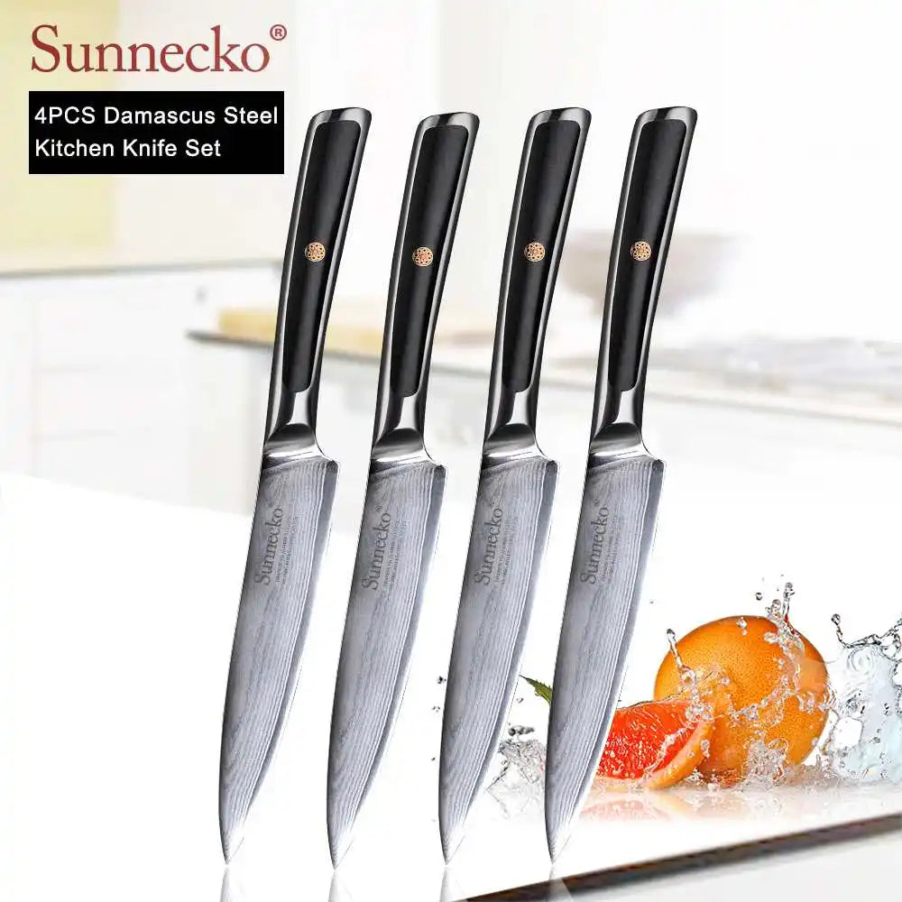 SUNNECKO Damascus Knife Set