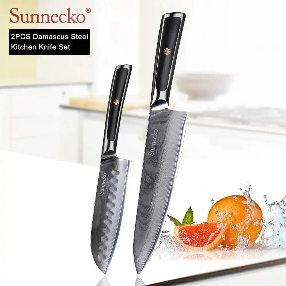 SUNNECKO Damascus Knife Set