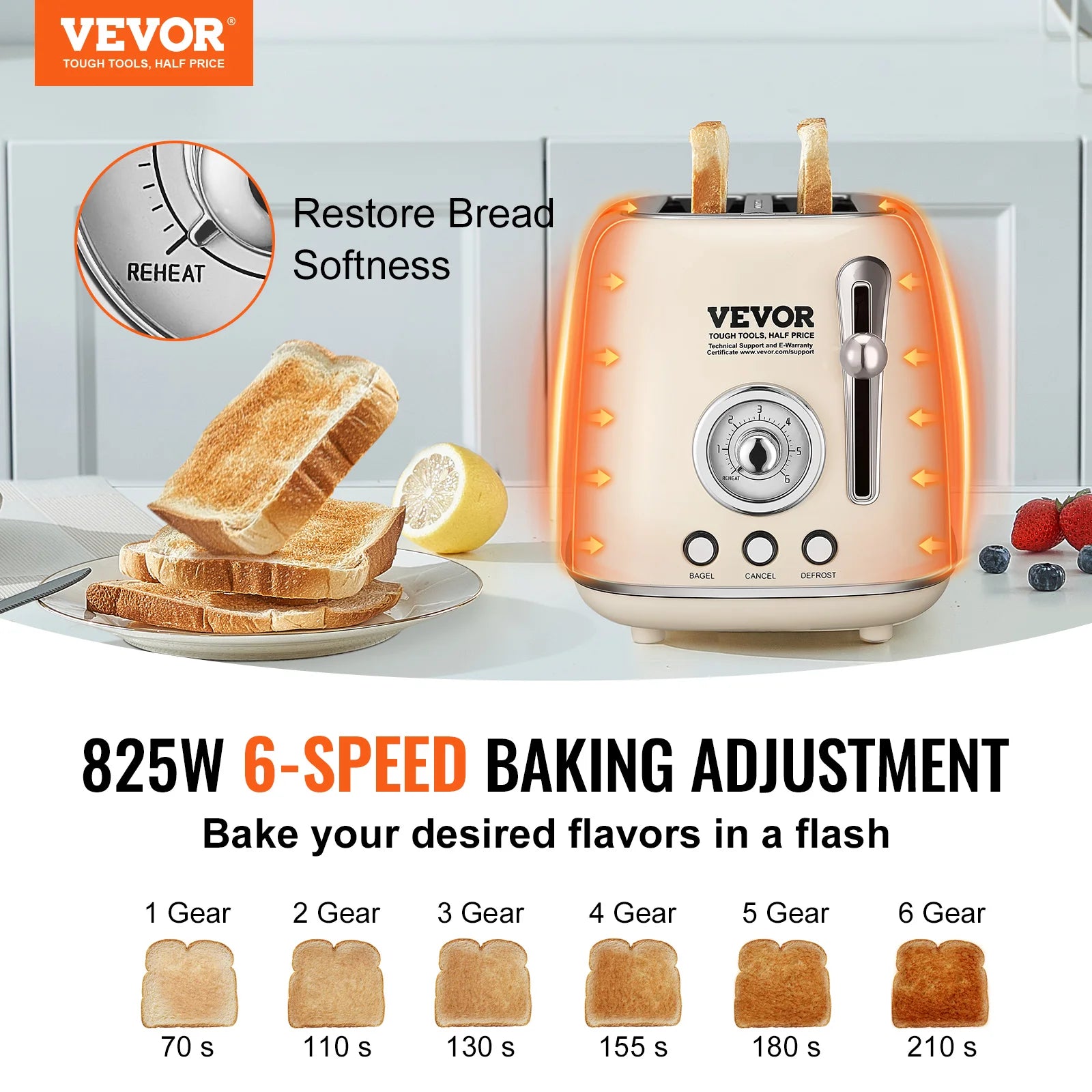 VEVOR Stainless Steel Toaster