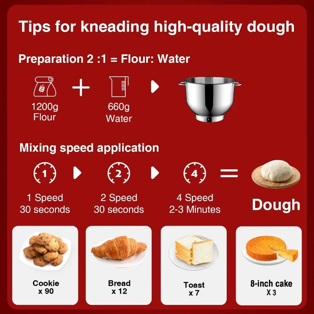 Stand Mixer – 6.5QT, 660W, 6-Speed Tilt-Head