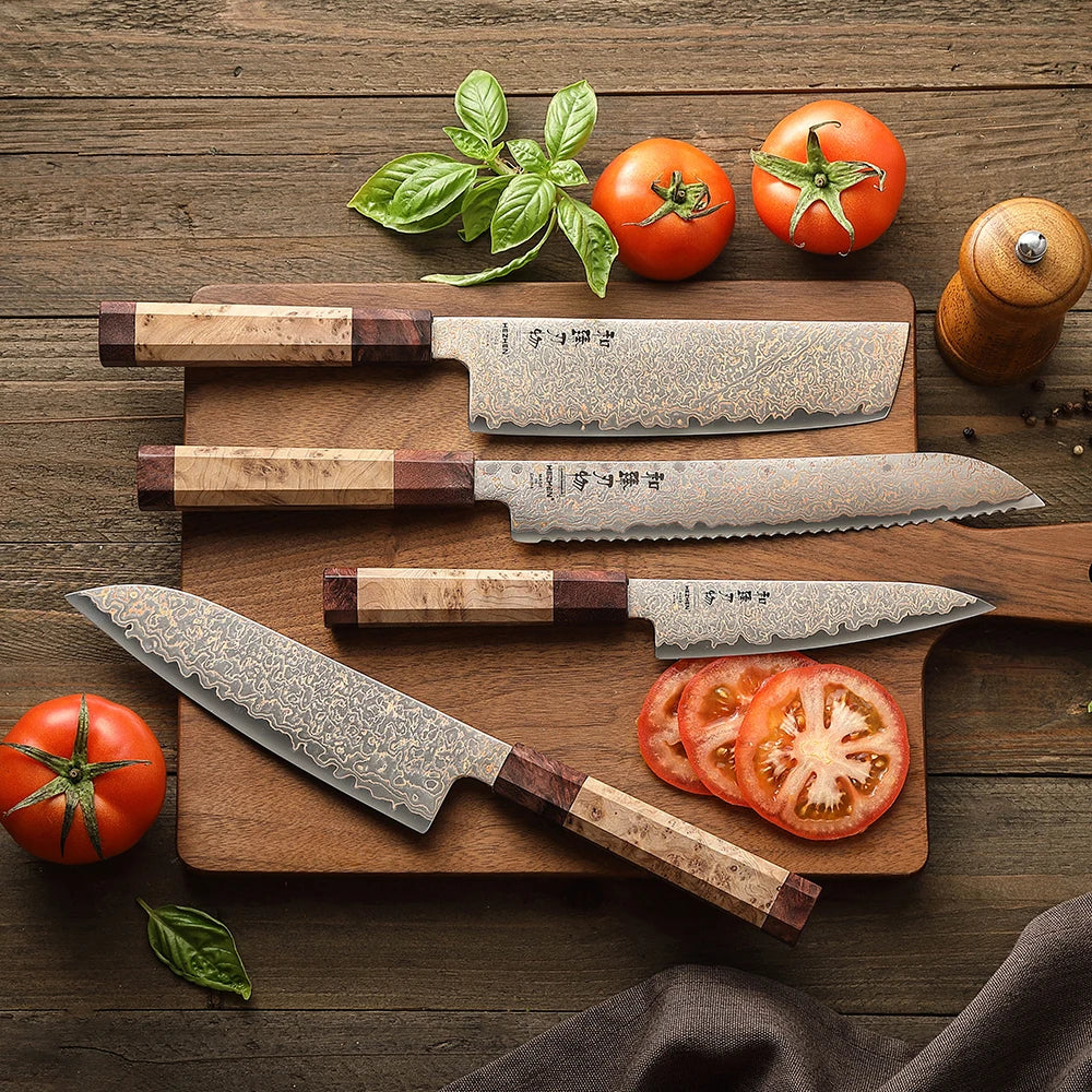 HEZHEN 37-Layer Damascus Steel Chef Knife Set
