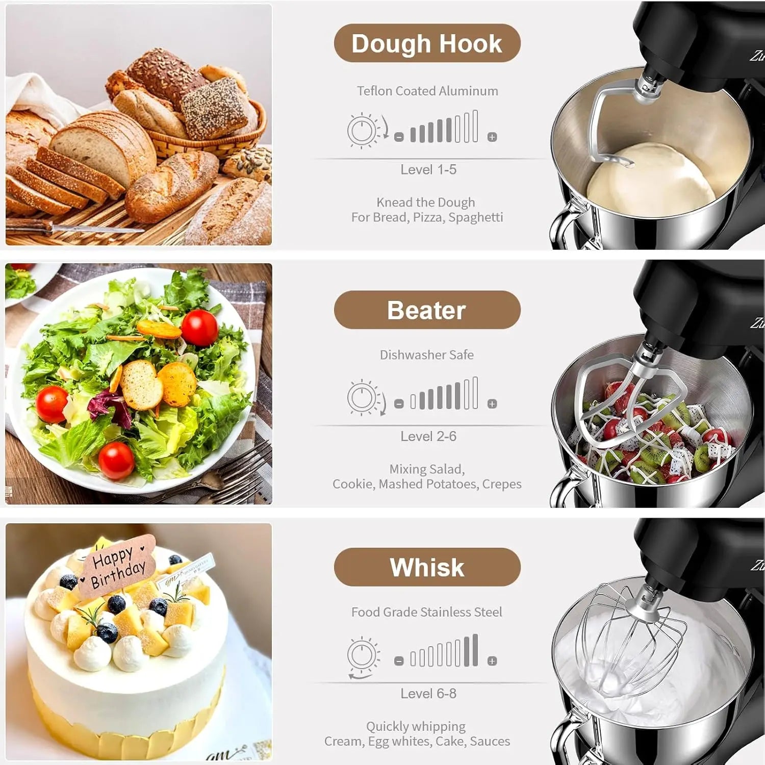 4.8QT Kitchen Electric Stand Mixer