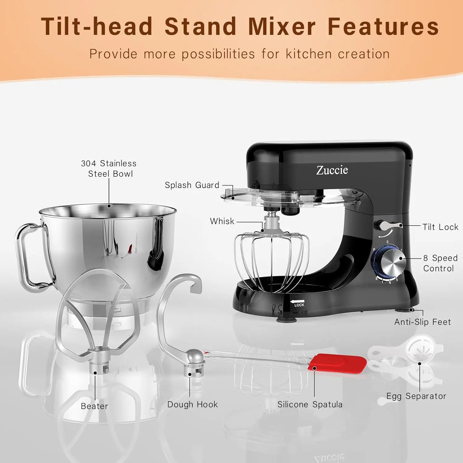 4.8QT Kitchen Electric Stand Mixer