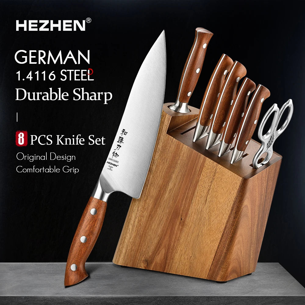 HEZHEN 8PC Kitchen Knife Set