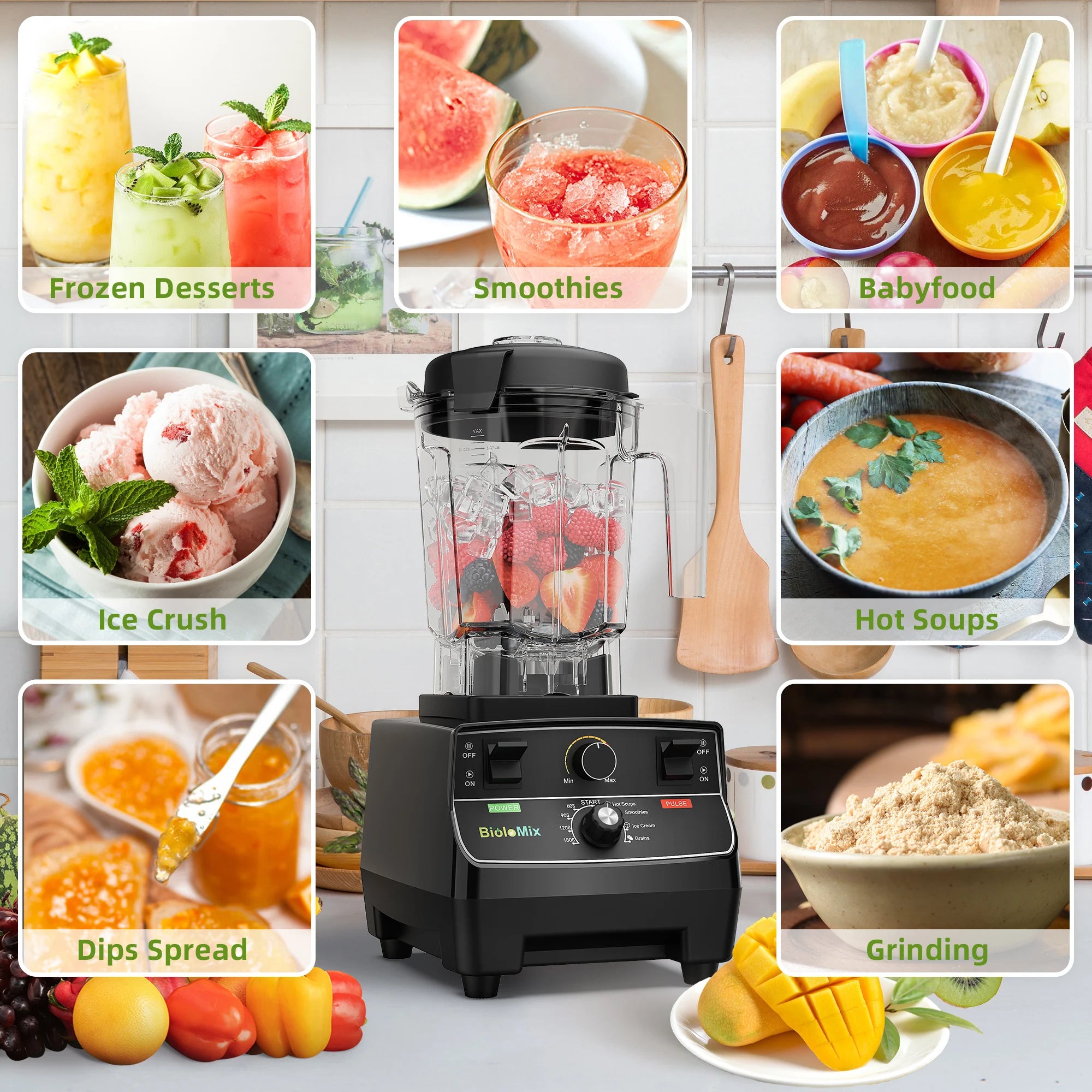 BioloMix 2200W Professional Smart Timer Blender