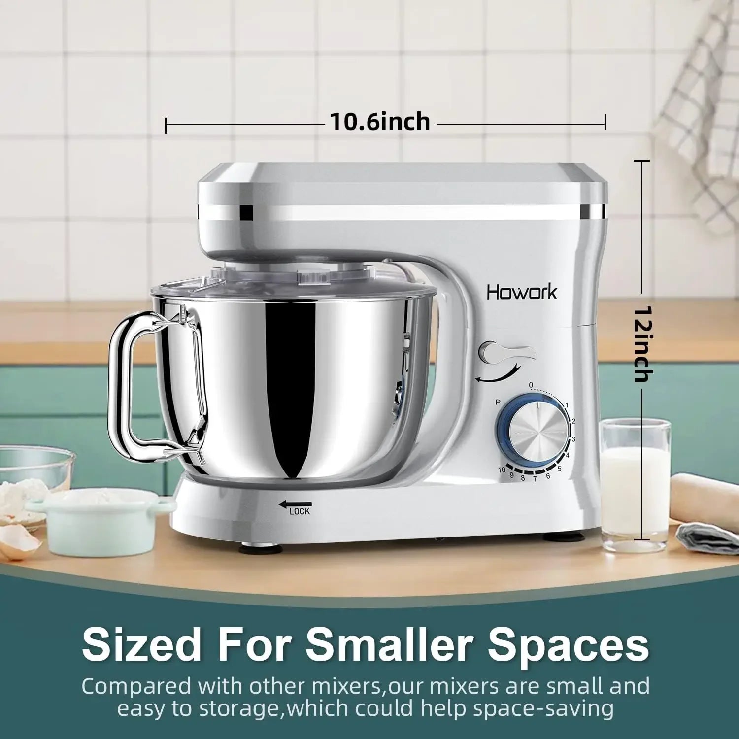 Electric Stand Mixer – 10+P Speeds, 6.5QT Stainless Steel Bowl