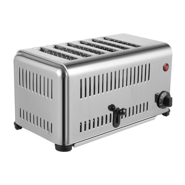 Commercial 6-Slice Stainless Steel Pop-Up Toaster