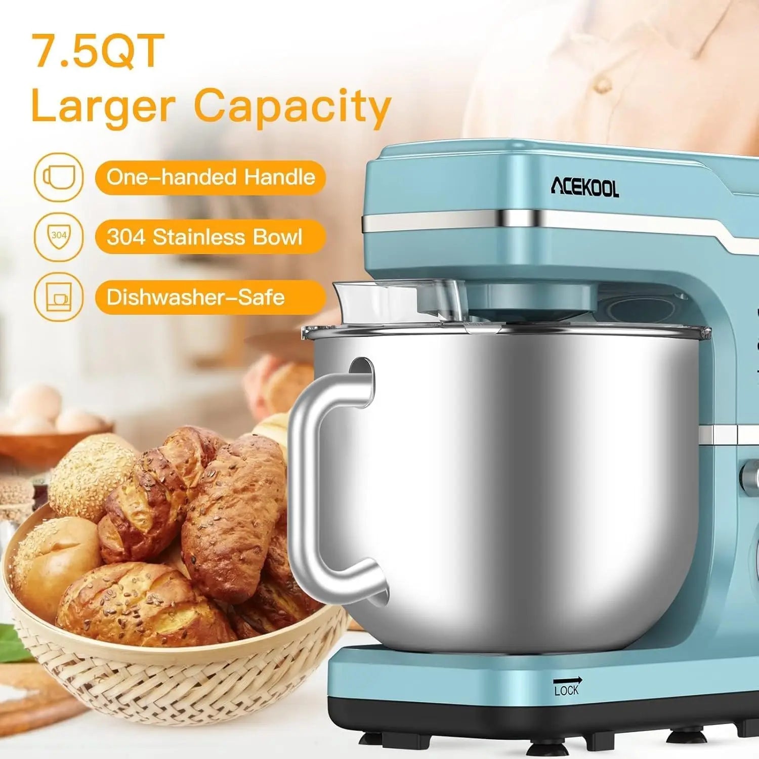 Stand Mixer – 7.5QT Bowl with Handle