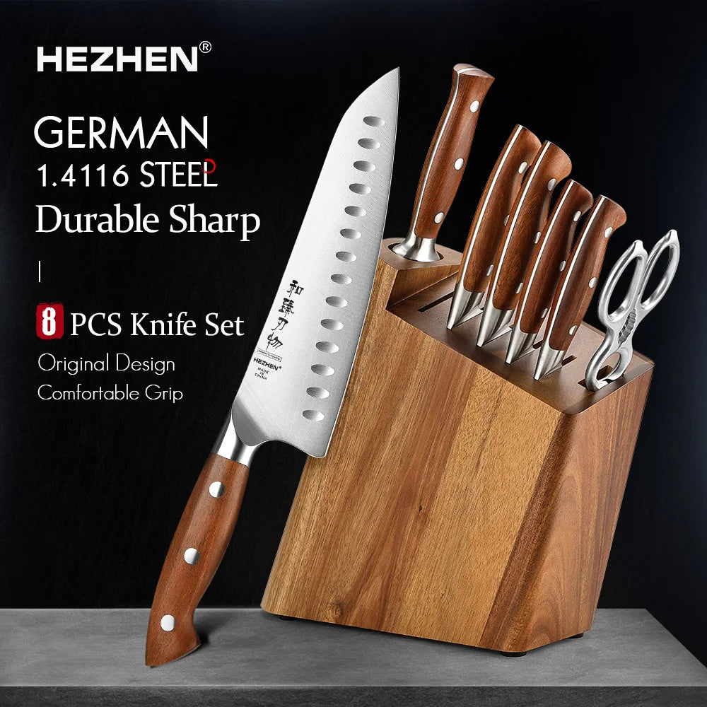 HEZHEN 8PC Kitchen Knife Set