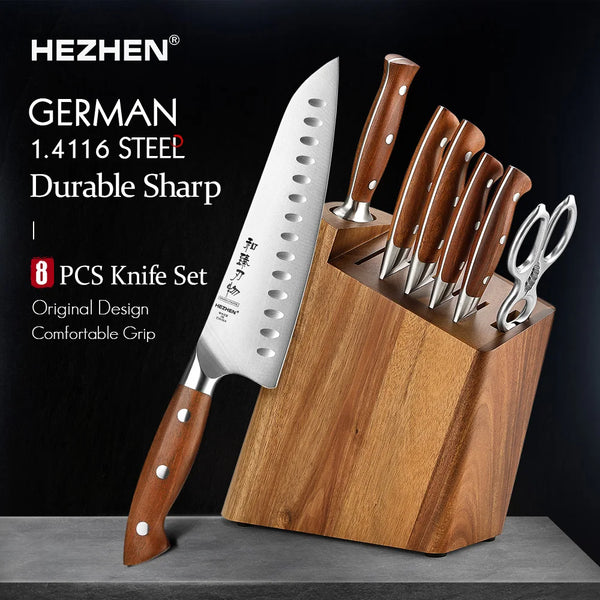 HEZHEN 8PC Kitchen Knife Set