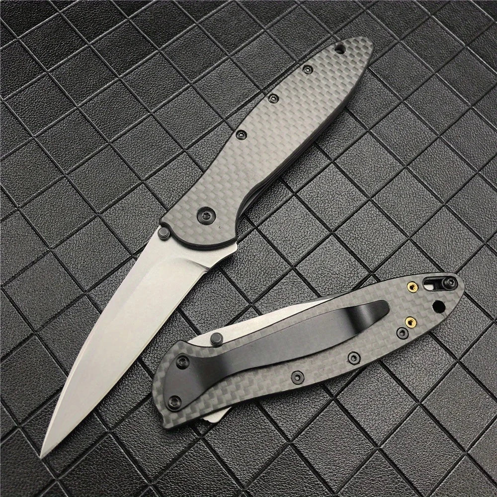 1660 Folding Pocket Knife – Carbon Fiber G10, EDC Survival Tool