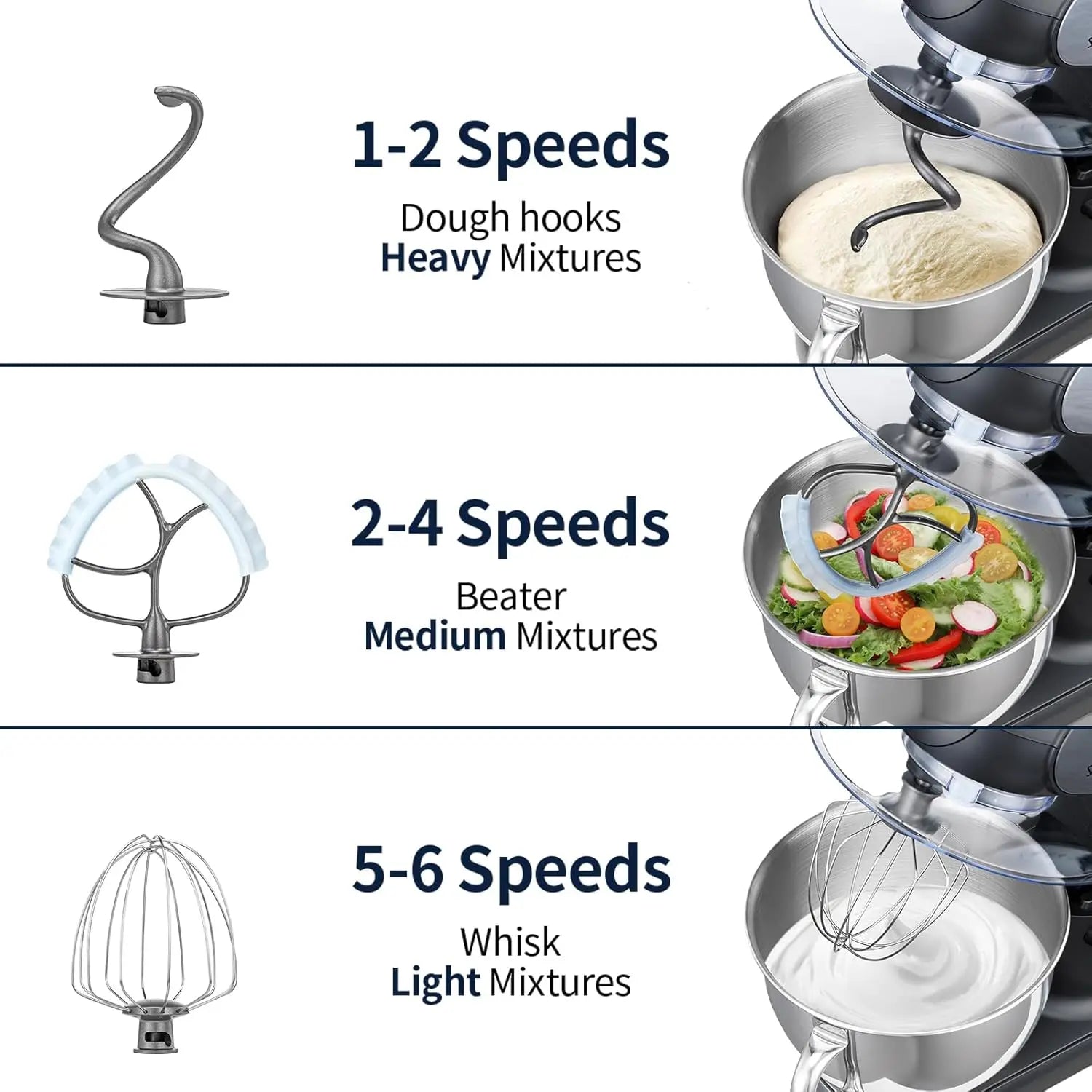 Stand Mixer – 6QT, 600W Tilt-Head Dough Mixer