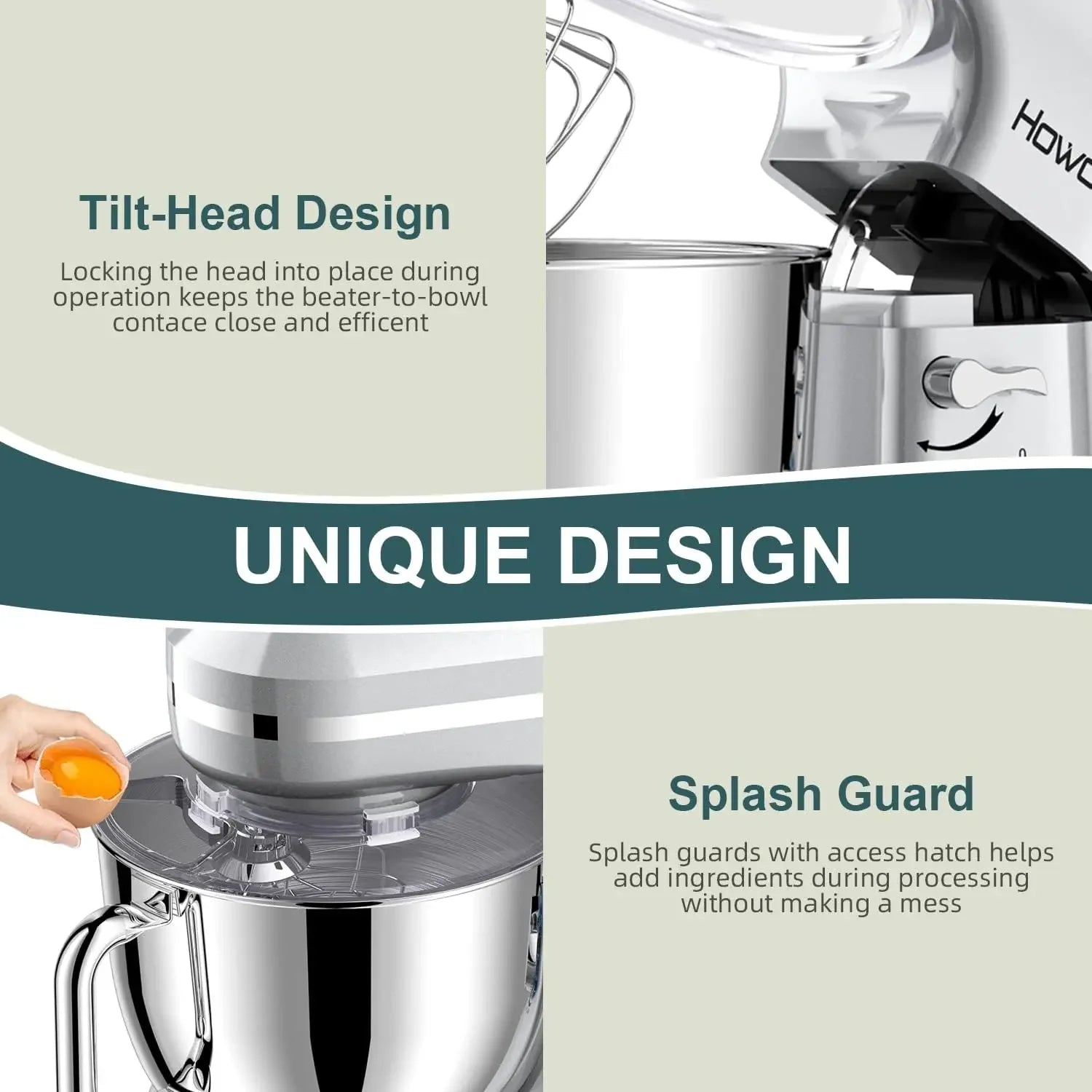 Electric Stand Mixer – 10+P Speeds, 6.5QT Stainless Steel Bowl