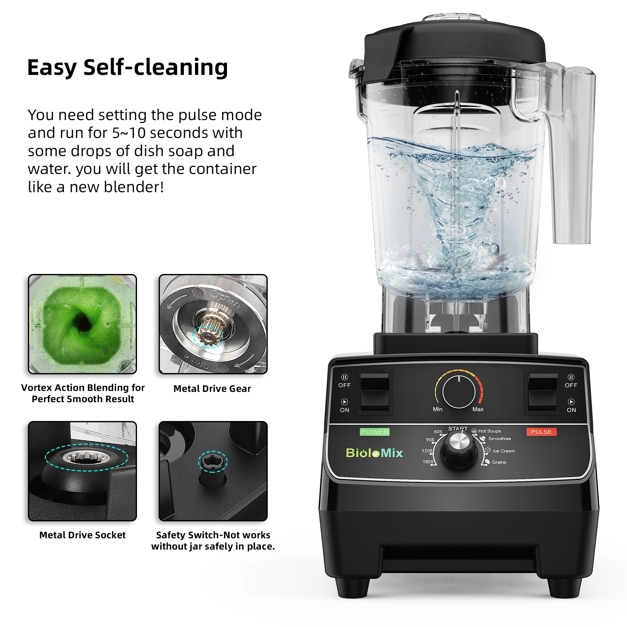 BioloMix 2200W Professional Smart Timer Blender
