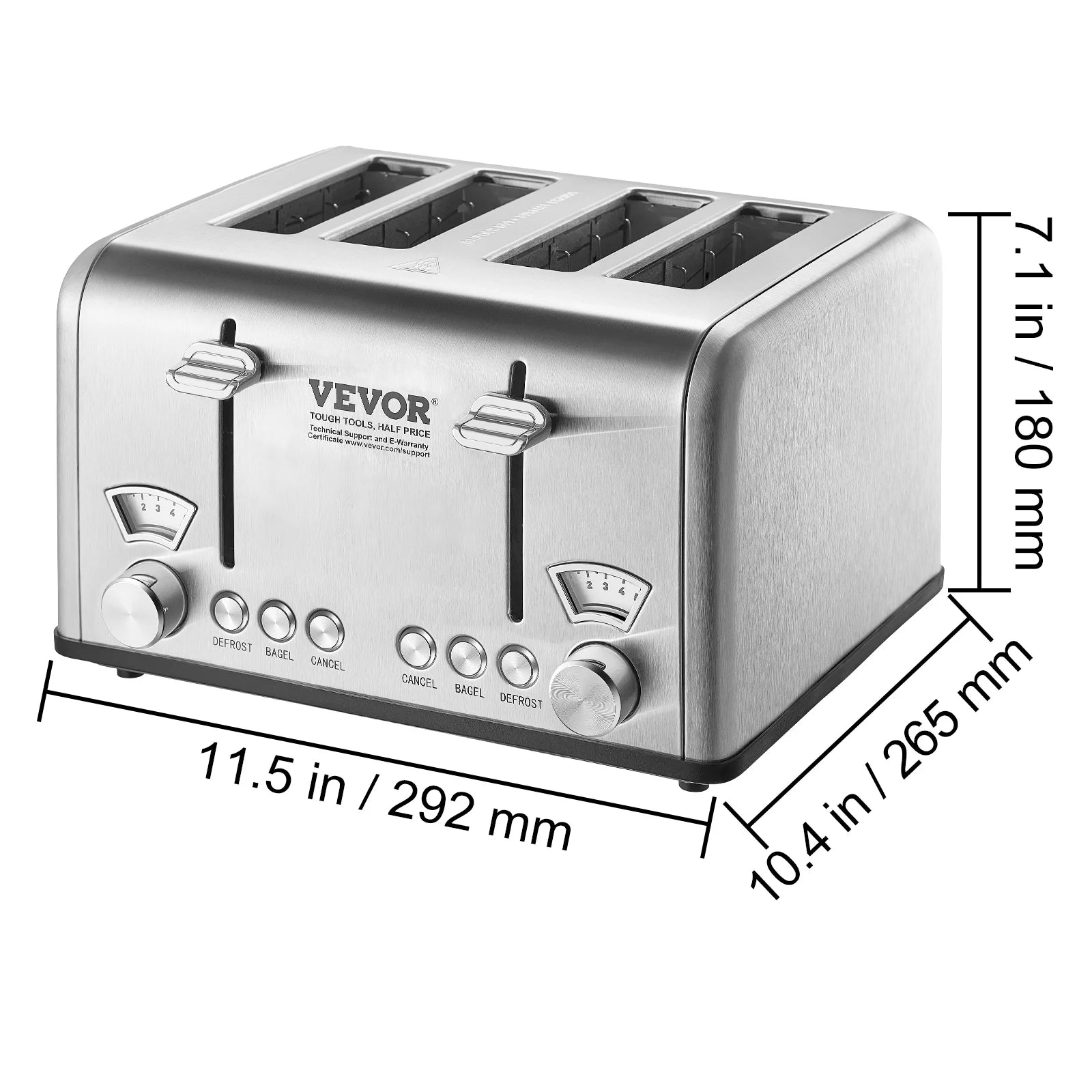 VEVOR Stainless Steel Toaster
