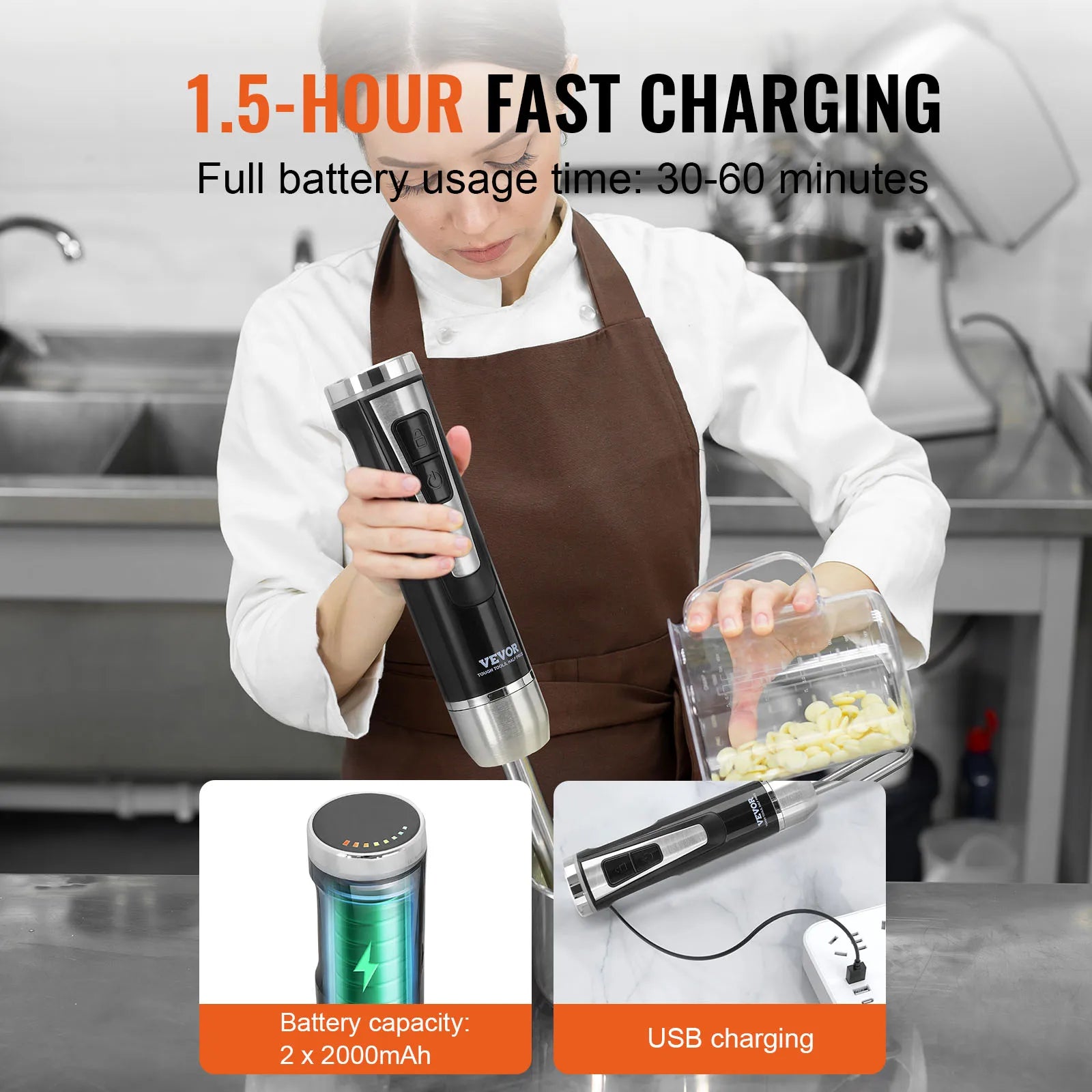 VEVOR 8-Speed Immersion Mini Blender