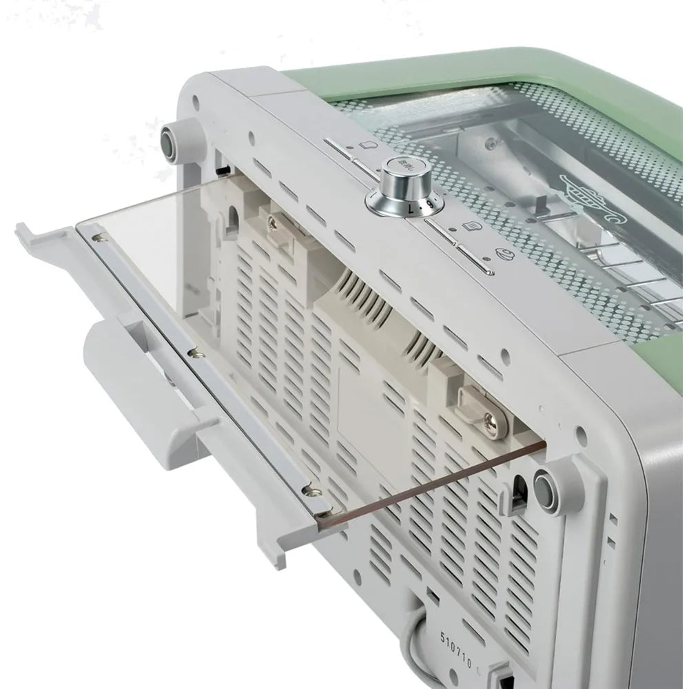 Pop-Up Toaster – 7 Heat Settings, Bagel Mode, Olive/Brushed Nickel Design