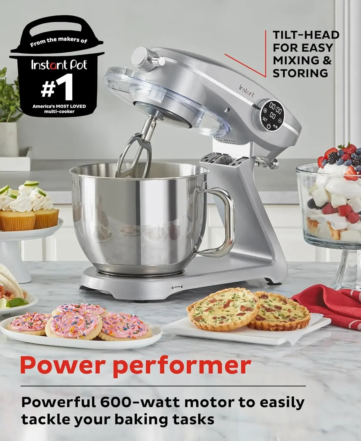 Stand Mixer Pro – 600W, 10-Speed Electric Mixer with Digital Interface